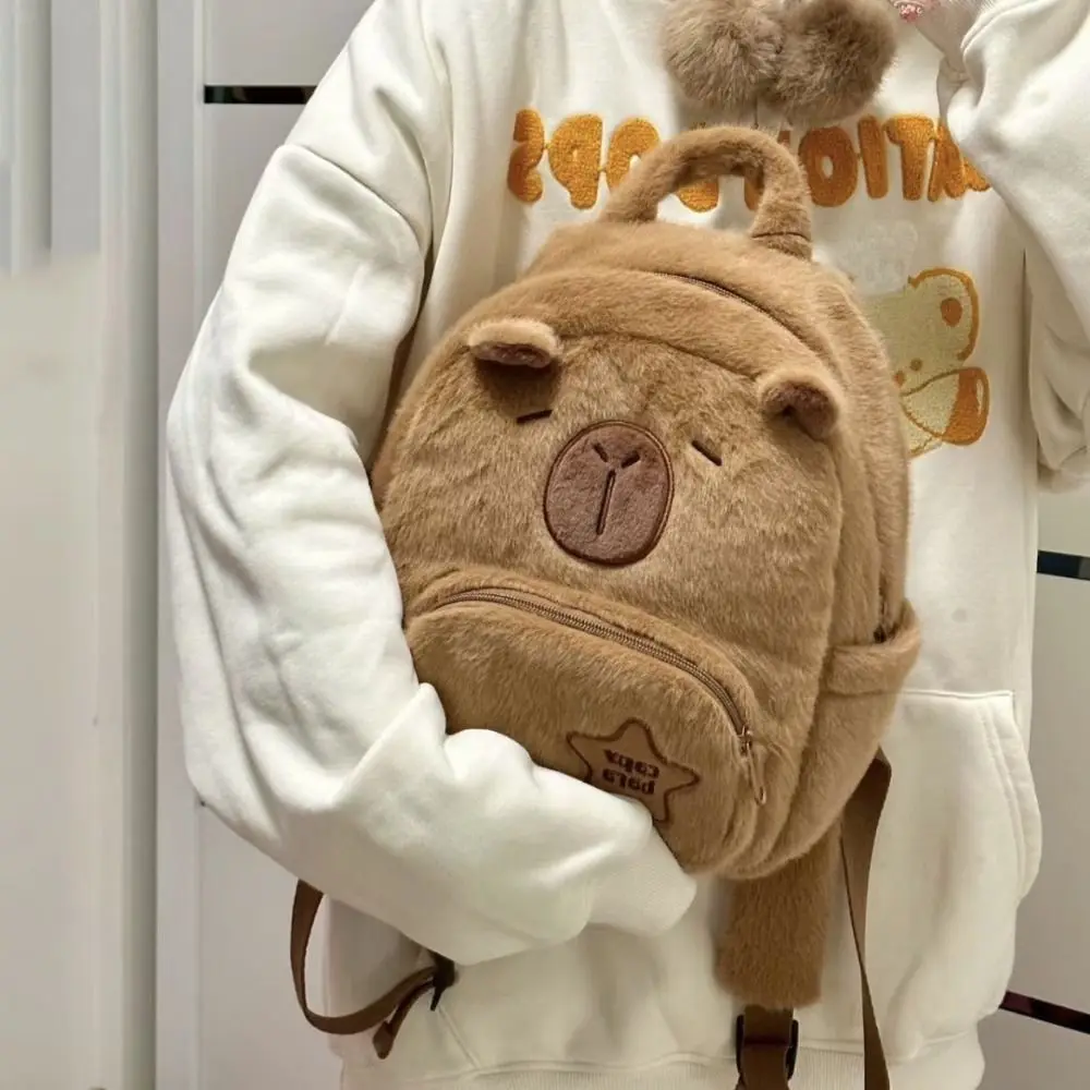 

Gift Cartoon Capybara Plush Backpack Funny Kawaii Capibala Bag Cute Large Capacity Tote Bag