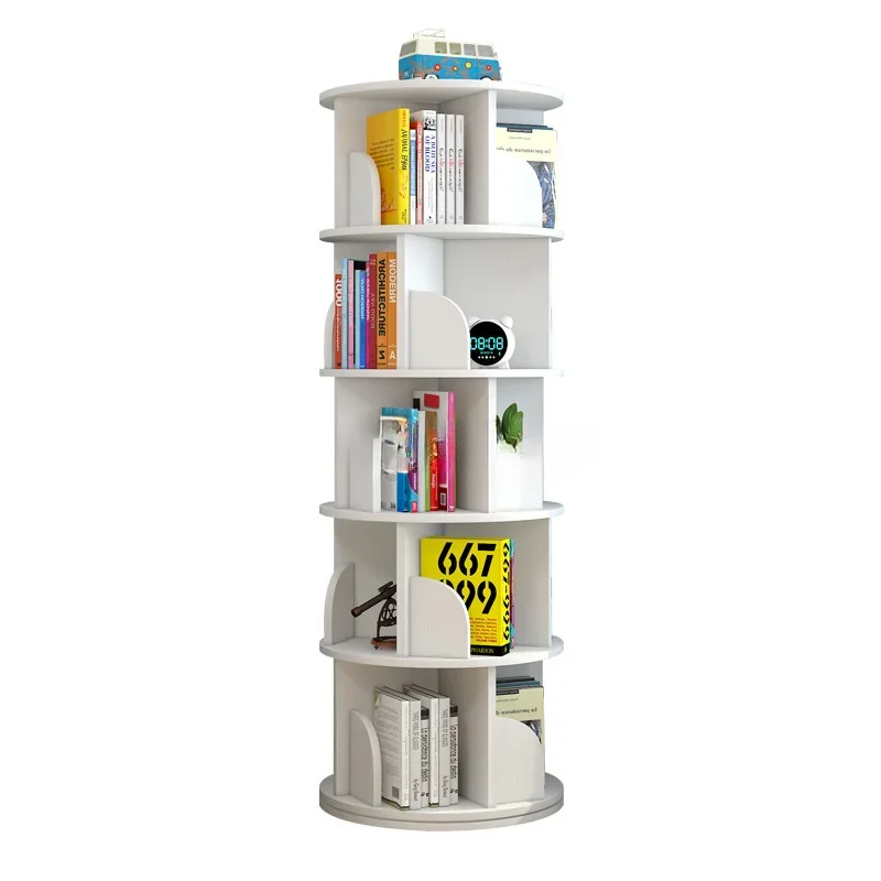 Rotating bookshelf children's picture book stand simple household space saving simple landing student creative storage bookcase