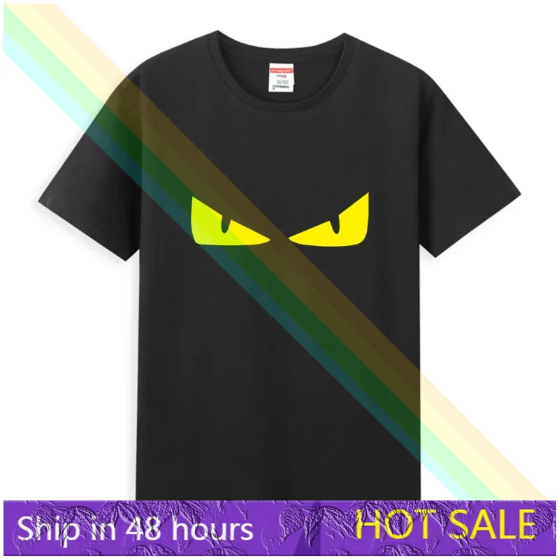 

2024 Men T Shirt Casual Monster Yellow Eyes Luxury T-shirt Graphic Oversized Breathable Comfortable Streetwear S-3XL