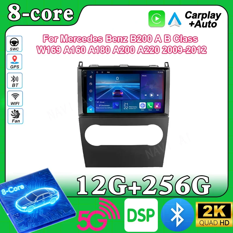 Android 15 For Mercedes Benz B200 A B Class W169 A160 A180 A200 A220 2009 2012 GPS Car Multimedia Head unit Radio Stereo 4G WIFI