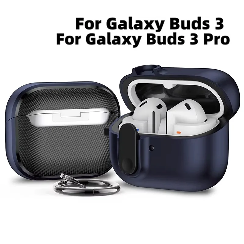 Protective Case Cover For Samsung Galaxy Buds 3/3 Pro Security Lock Shockproof Earphone Shell With Keychain Lanyard Headphones