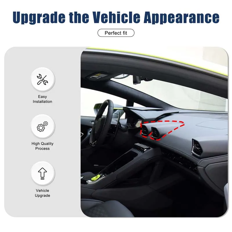 Center Dashboard Air Vent Panel Trim Car Dash AC Vent Bezel Cover Car Accessories For Lamborghini Huracan LP580 LB724 2014-2021 view 5