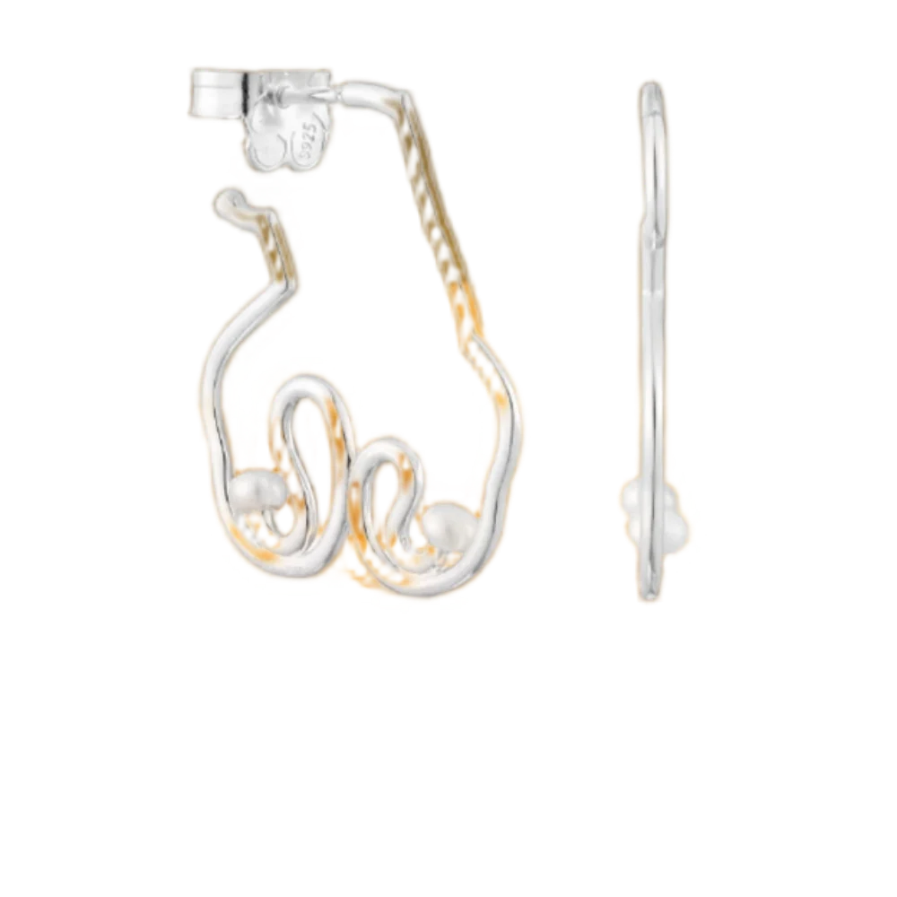 

Бархатные серьги-гвоздики с испанским медведем и изгибами фламенко
