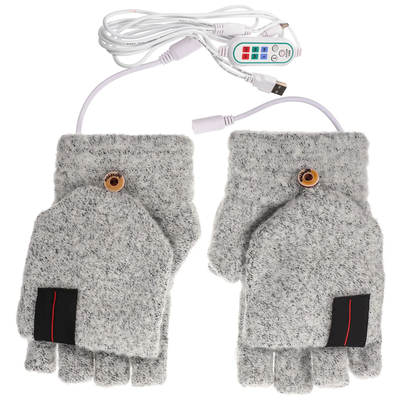 

Heated Mittens Usb Rechargeable Adjustable Knitting Thermal Camping Hiking Heated Gloves Usb Gloves Men Women