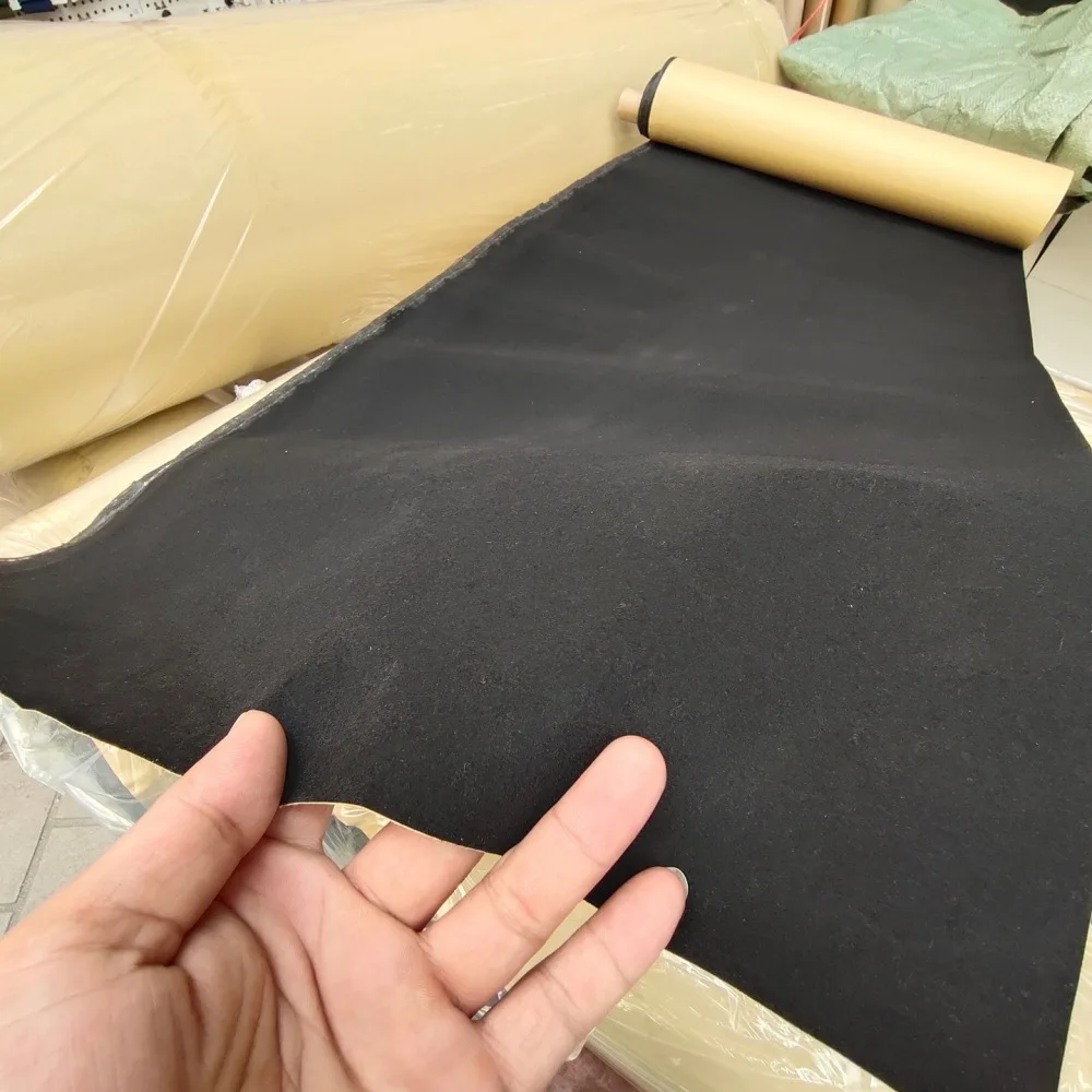 Black Flocking Fabric Sticker Adhesive Backing For Car Bumper Exterior Decoration Velvet Film Scratch Proof Styling