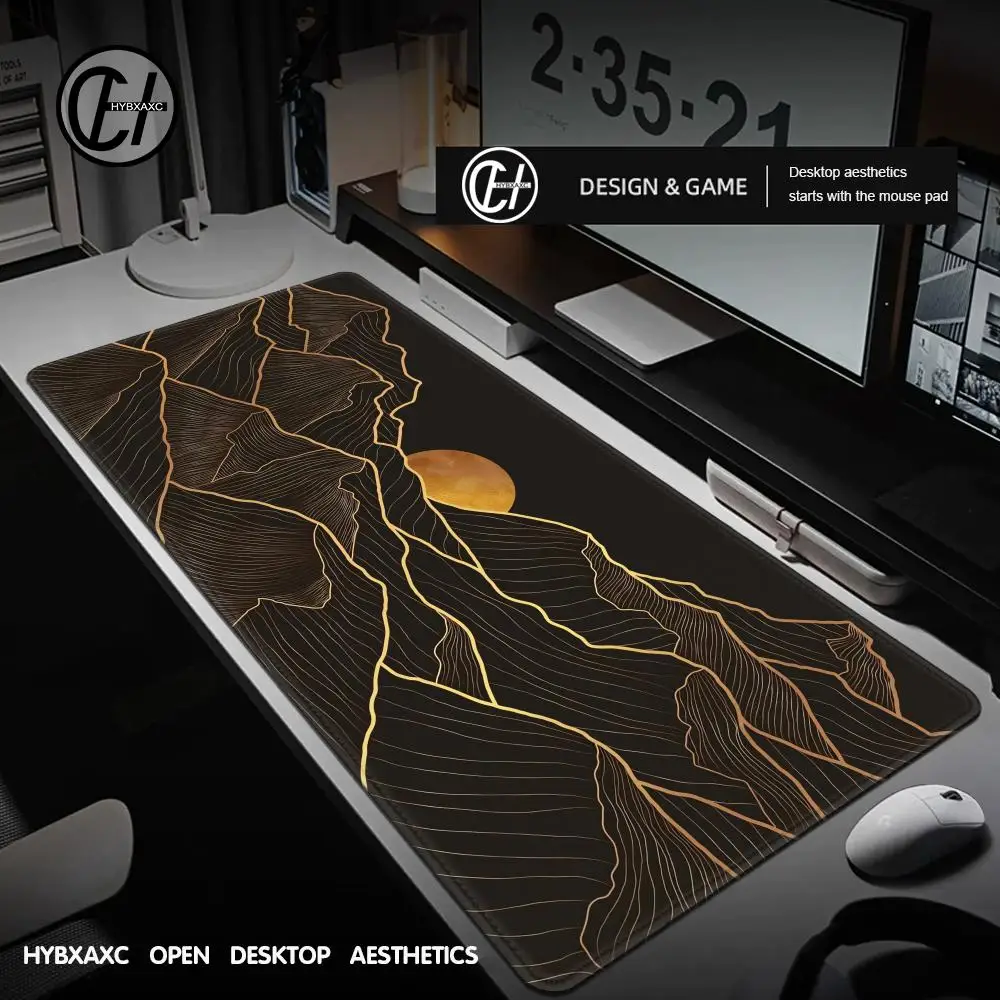 

HD Large Black Mountain Rubber Mouse Pad Game Anti-Slip Table Mat Desktop Carpet Office Accessories Student Writing Mat