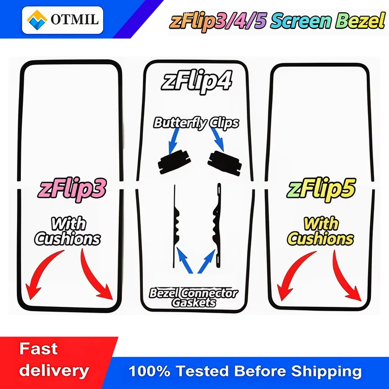 Edge Strips For Samsung Galaxy Z Flip 6 5 4 3 5G F741 F731 F721 F711 F707 Middle Frame Bezel Replacement Repair Parts