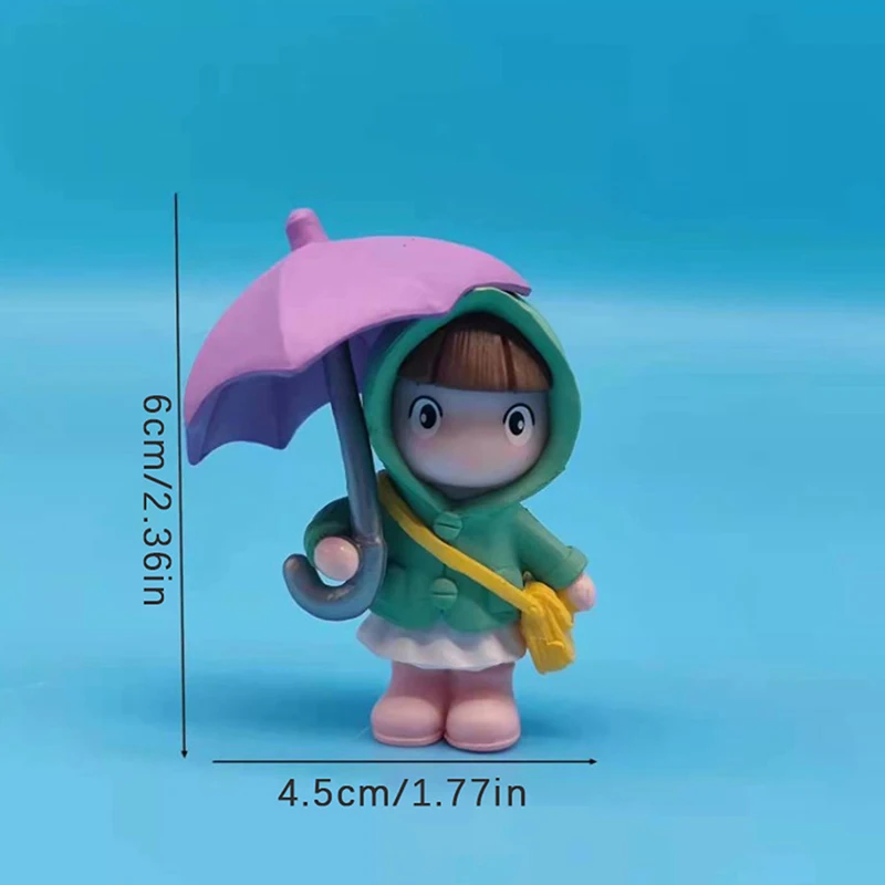 Cute Umbrella Couple Car Interior Decoration Action Figures Auto Rearview Mirror Dashboard Ornaments For Car Accessories