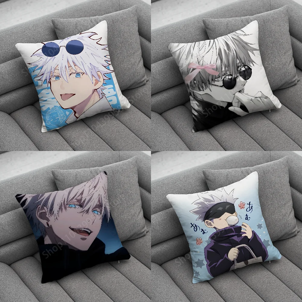 Gojo Satoru J-Jujutsu K-Kaisen Pillow Case Soft Cushion Cases for Farmhouse Sofa Decor Home Decorations and Protector