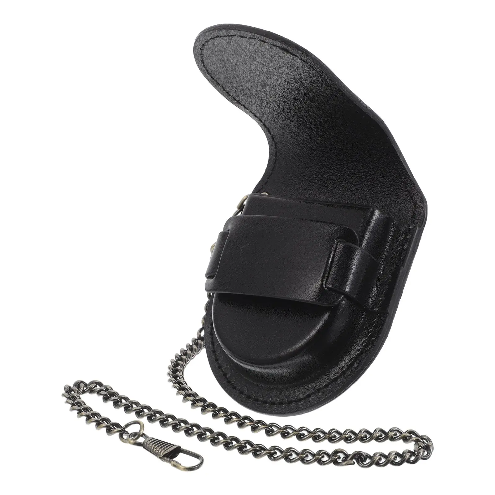 

Watch Pocket Vintage Case Storage Pu Pouch Holder Gift Black with Chain Travel