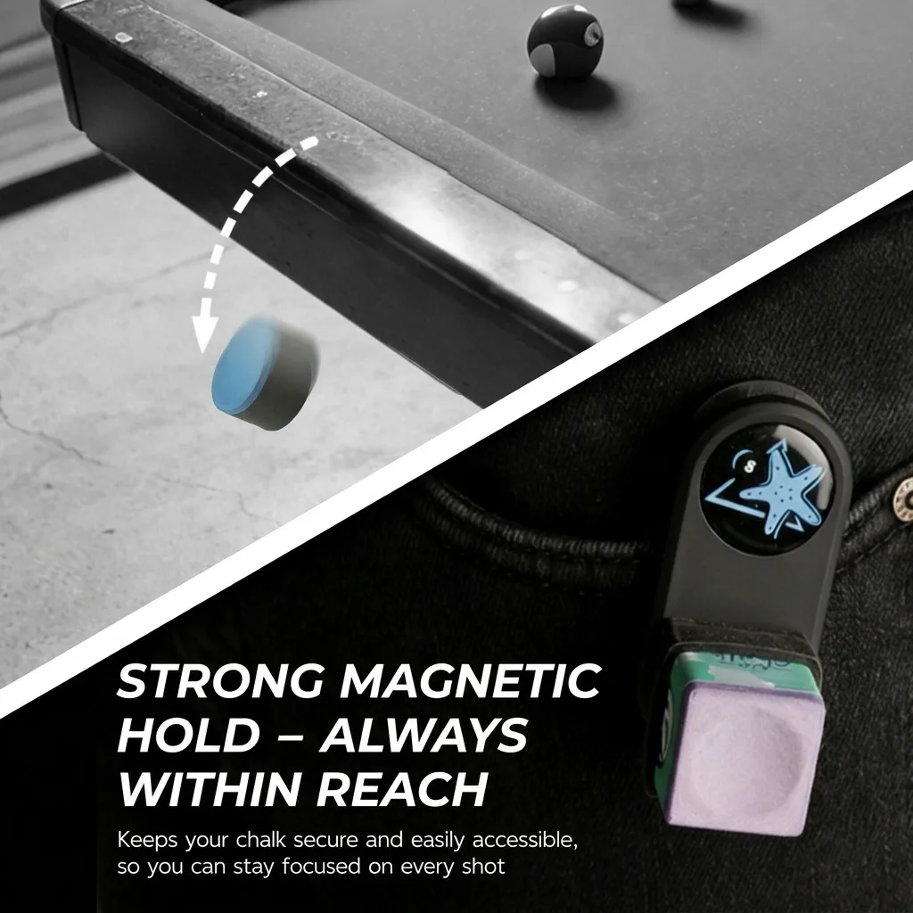 CRICAL Billiard Chalk Holder Magnetic Silent Chalk Case Stronger Force Built-in Double-sided Strong Magnet Billiard Accessories