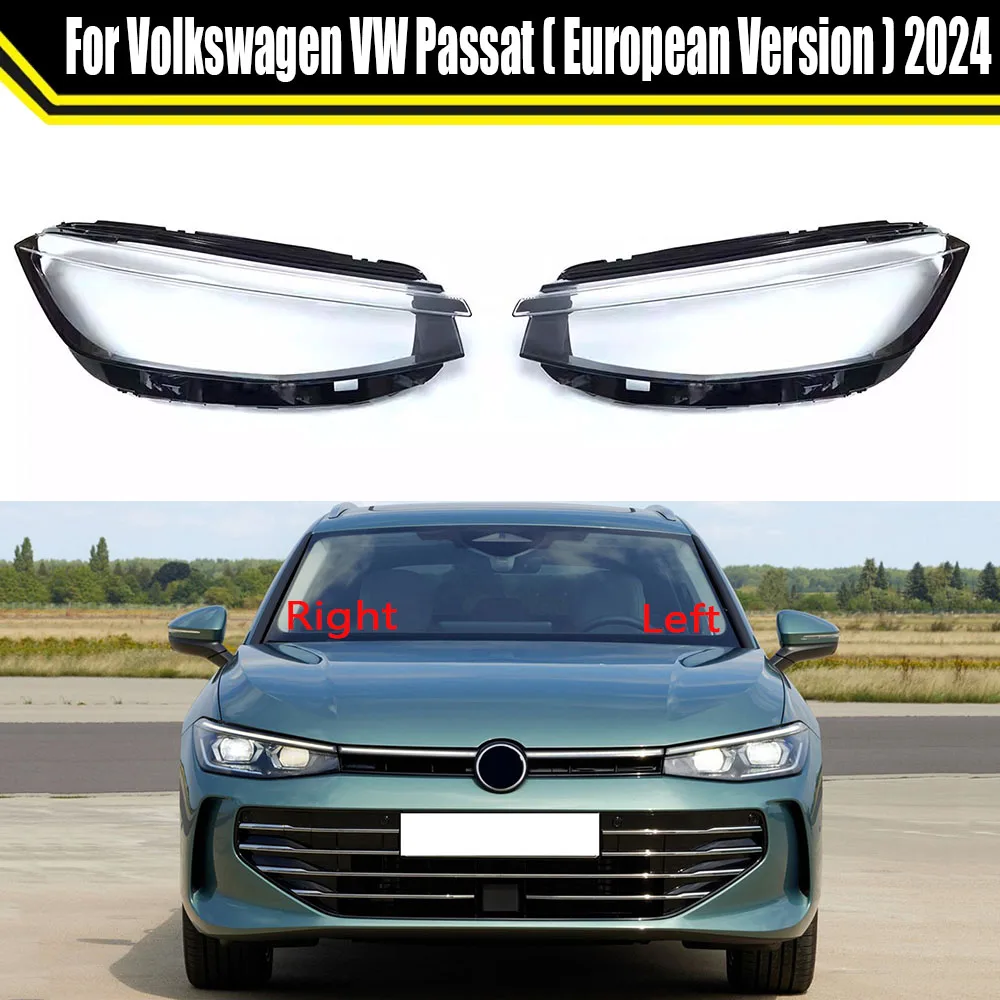 

For Volkswagen VW Passat ( European Version ) 2024 Front Car Headlight Lens Cover Shade Shell Auto Clear Light Housing Lamp Caps