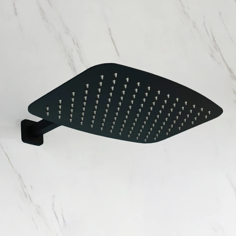 304 Stainless Steel 12/16 Inch Rectangular Design Slim Rain Shower Head Bathroom Top Sprayer High Pressure Rain Shower Head