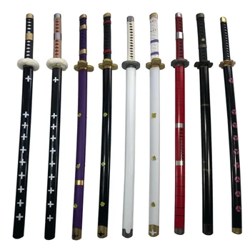 1:1 Cosplay Kılıç Roronoa Zoro Katana Rol Oynayan Wa Michi Ichi Samuray Silah Kılıç Bıçak Güvenlik PU Oyuncak Hediye 104 cm
