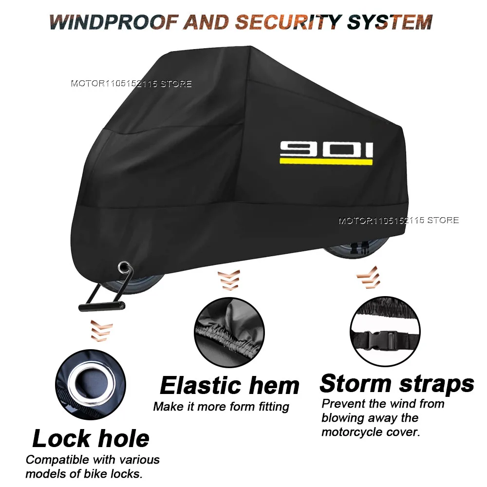 สำหรับฮุสควาร์นา นอร์เดน 901 นอร์เดน 901 2022 ผ้าคลุมรถจักรยานยนต์กันน้ำทุกฤดูกันฝุ่นยูวีป้องกันกลางแจ้งผ้าคลุมกันฝนสำหรับรถมอเตอร์ไซค์