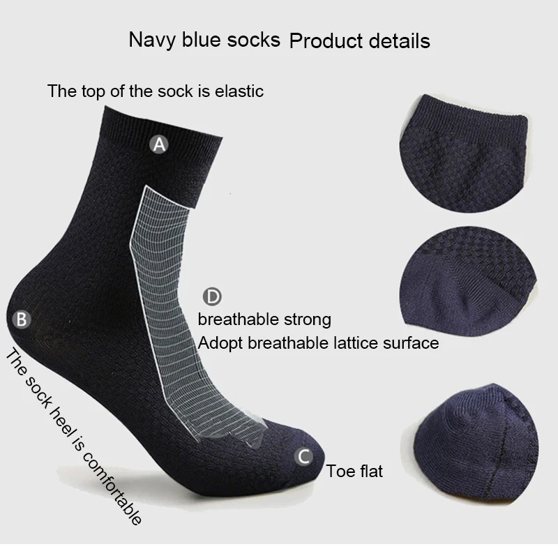 High Quality Bamboo Fiber Men's Socks 5Pairs/Lot New Classic Business Long Socks Summer Winter Casual Man Dress SockSize EU38-45