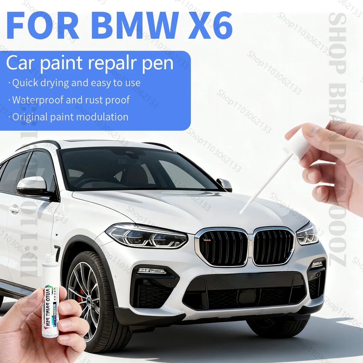 

Ручка для ремонта автомобильной краски для BMW X6 2008-2025 гг., аксессуары для ремонта царапин, белый A96 300, красный C57 серый C36 черный 416 красный C57