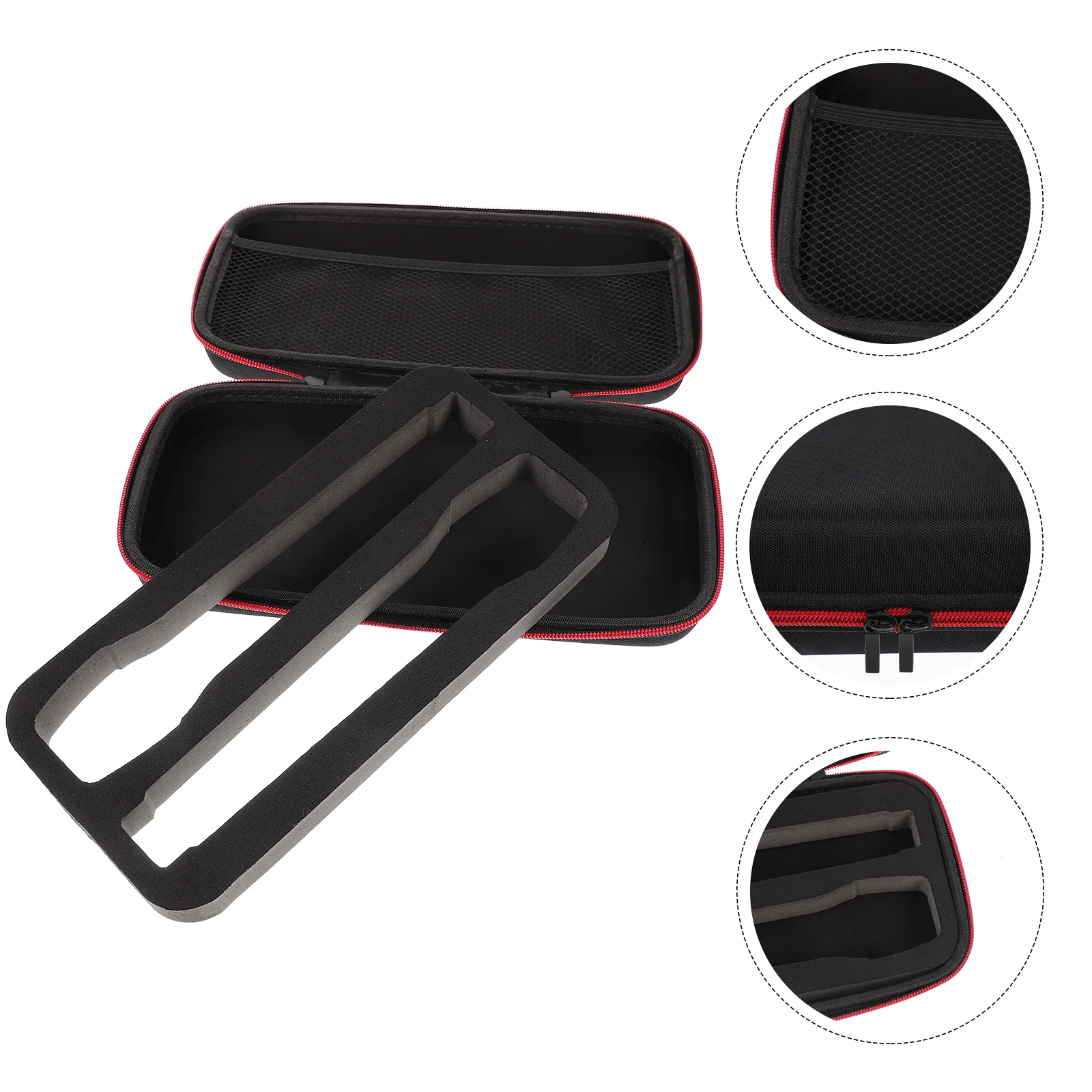 Wireless Microphone Case Portable Dual Microphone Carrying Bag Shockproof Zipper Storage Pouch with Handle Mic Storage Pouch