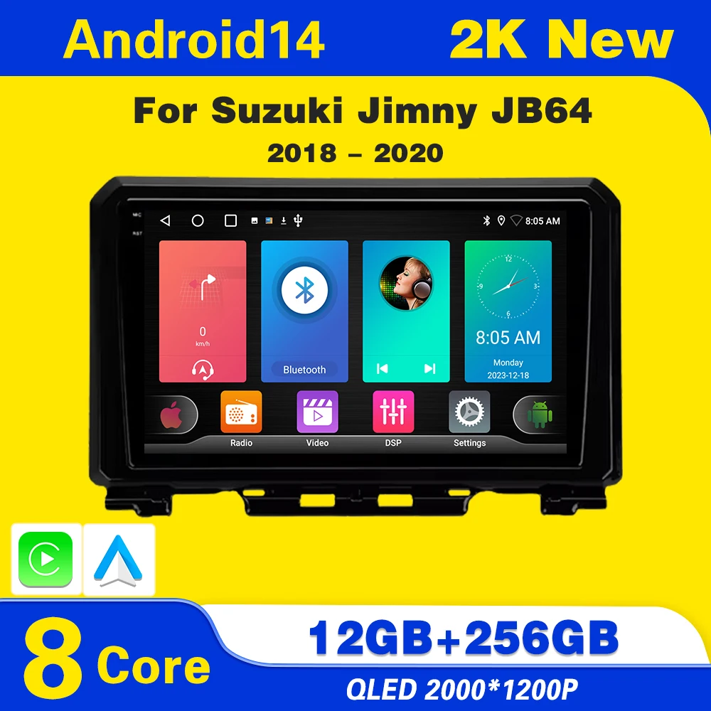 

9 inch Android 14 For Suzuki Jimny JB64 JB74 2018 2019 2020 Antoradio 2 Din Car Multimedia Stereo Player GPS Navigation Wifi DSP