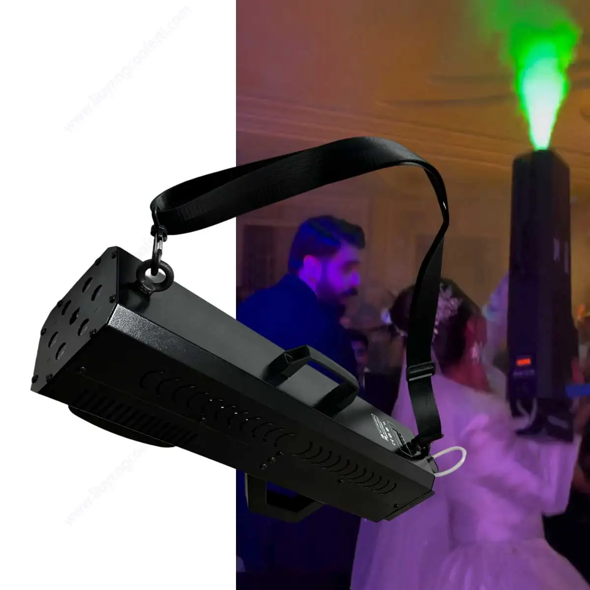 Дымовой пистолет для вечеринки, 1500 Вт, RGB светодиодная воздушная колонка, Dj Light Cannon, энергичная мощная распылительная машина для тумана, портативная ручная ручная ручка, портативная