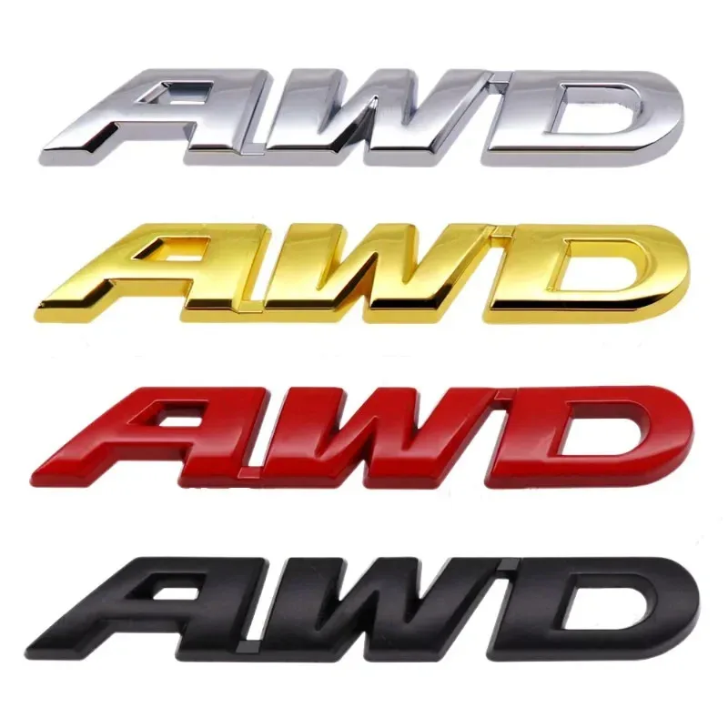 3D Metal Car Letters AWD Logo Emblem Sticker Fender Trunk Badge Accessories For Honda Civic CRV Subaru Mazda Toyota RAV4 Kia - view 2