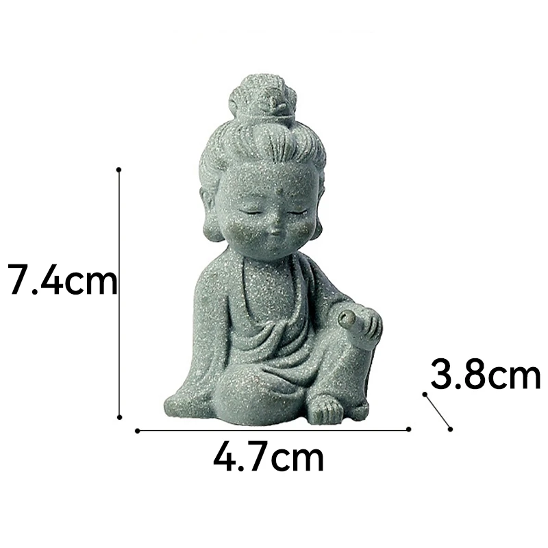 Aquarium Mini Cute Buddha Statues Fish Tank Buddhism Monk Fishbowl Accessories Home Decoration Carp Goldfish Reptile Lizard Pet