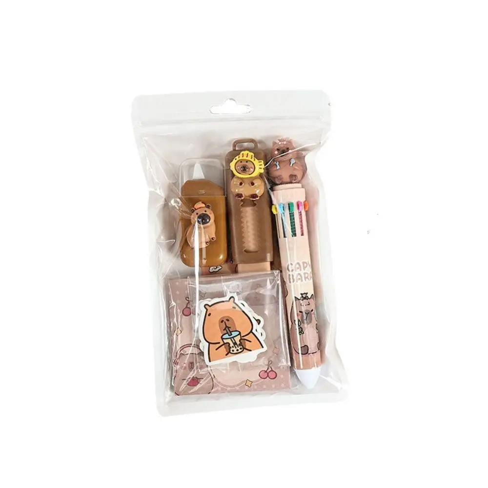 Cute Capybara Stationery Set Creative Style Back To School Ball-point Pen Multi-functional Student Gift Eraser Set School Office