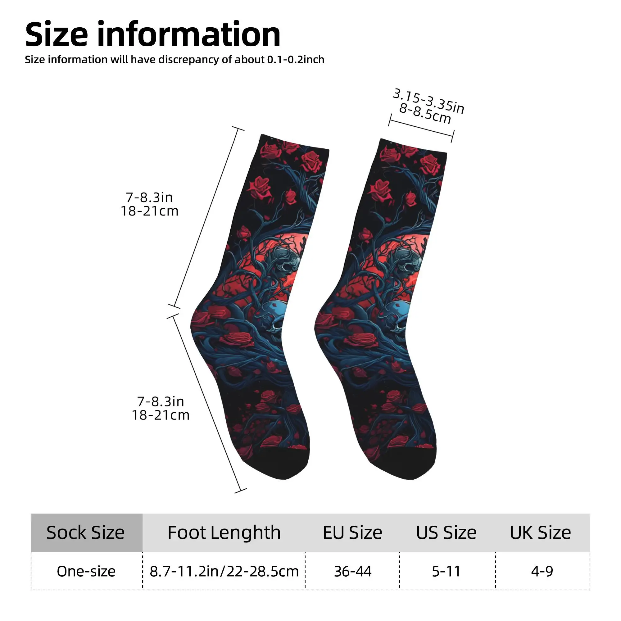 Artistic Skull Pattern Socks  Anti Sweat Stockings Men's Comfortable Running Socks Spring Retro Graphic Socks