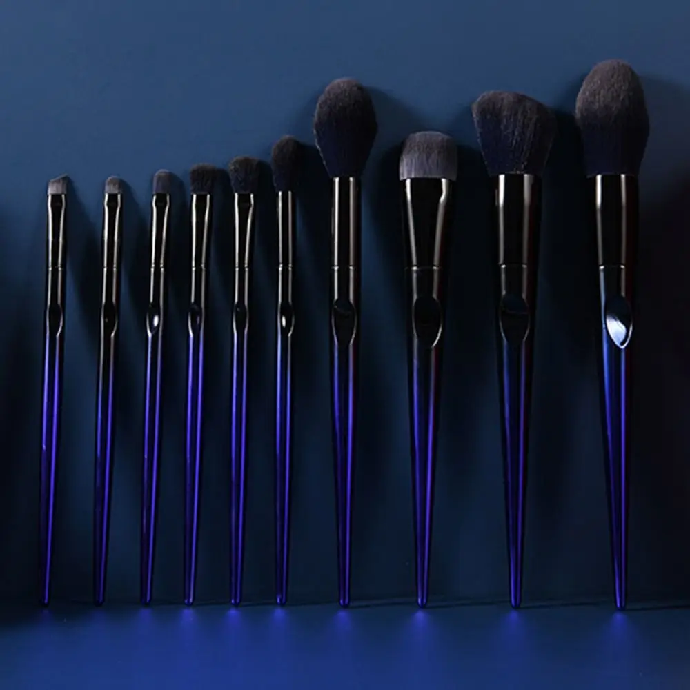 ชุดแปรงแต่งหน้าขนแปรงนุ่ม 13 ชิ้น แปรงแต่งหน้าสำหรับดวงตาและใบหน้า ขนแปรงสังเคราะห์ สีฟ้า แปรงแต่งตาสำหรับมือใหม่