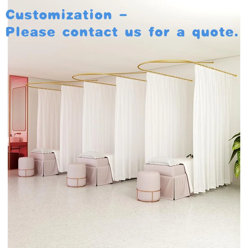 

custom.Hot Sale Beauty Salon Iron Art U-shaped Curtain Salon Cubicle Curtain