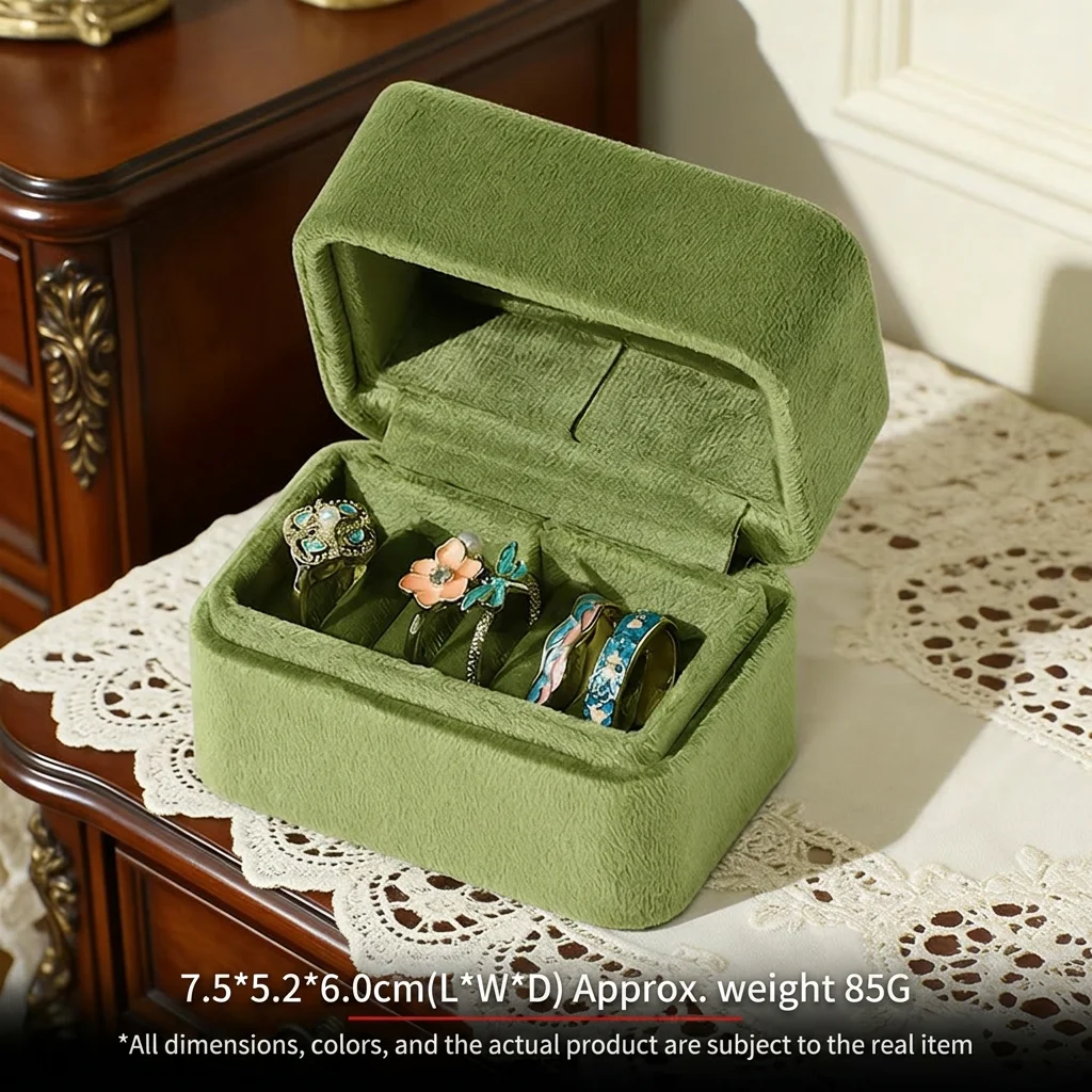 Flip Open Jewelry Organizer Delicate Jewelry Storage Box Velvet Jewelry Box Compact Portable Earrings Box For Special Occasion