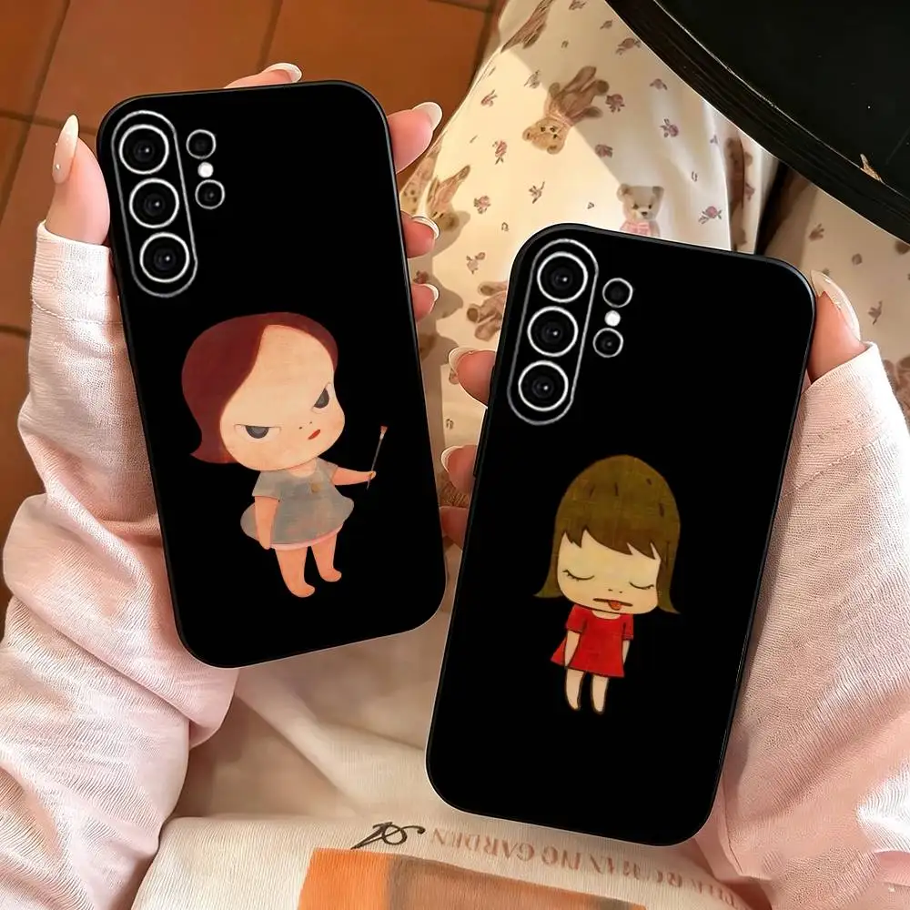 Yoshitomo Nara art painting  Phone Case For Samsung S25,S24,S21,S22,S23,S30,Ultra,S20,Plus,Fe,Note,10,9,5G Black Cover