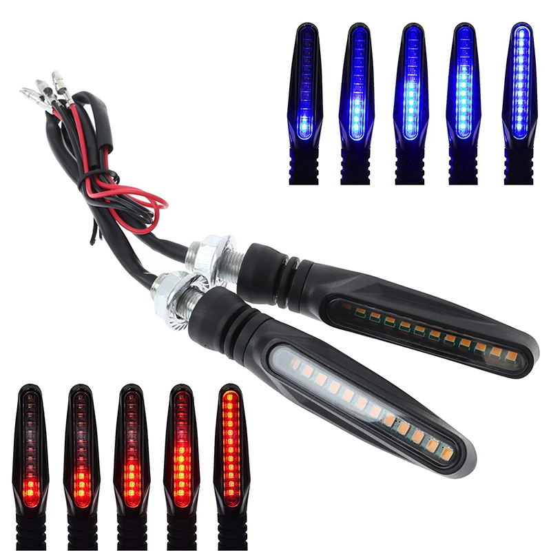 Clignotant LED pour moto, clignotant à eau courante, indicateur clignotant, E24, 12V