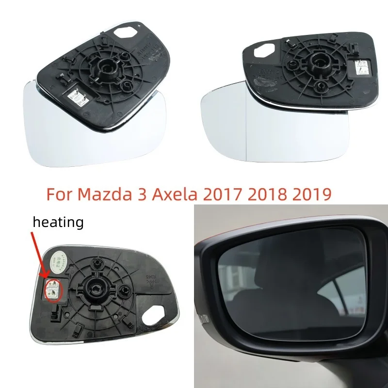 For Mazda 3 Axela 2017 2018 2019  Door Wing Rear View Mirrors Reflective Lens Rearview Mirror Lenses Glass Car Mirrors