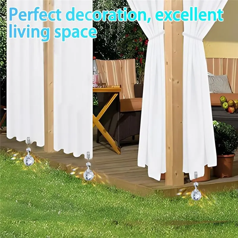 A53Q-8Pcs Tablecloth Weights Heavy Crystal Tablecloth Weight Hangers Pendants For Hold Curtains Shower Curtains Garden
