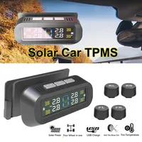 Smart TPMS Car Tire Pressure Alarm Monitor System 4 External Sensors Display Solar Intelligent Tyre Pressure Temperature Warning