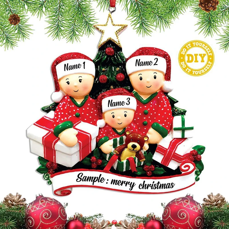 Wisiorek świąteczny DIY osobiste rodzinne ozdoby świąteczne do domu 2023 Navidad Boże Narodzenie zawieszka na choinkę ozdoba nowy rok 2024