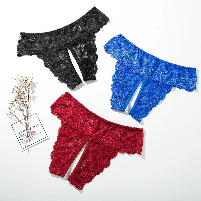 Large Size Sexy Open Crotch G-string For Women Tempting Passionate Hot Lace Underwear Flirting Erotic Femal Pants New Arrival