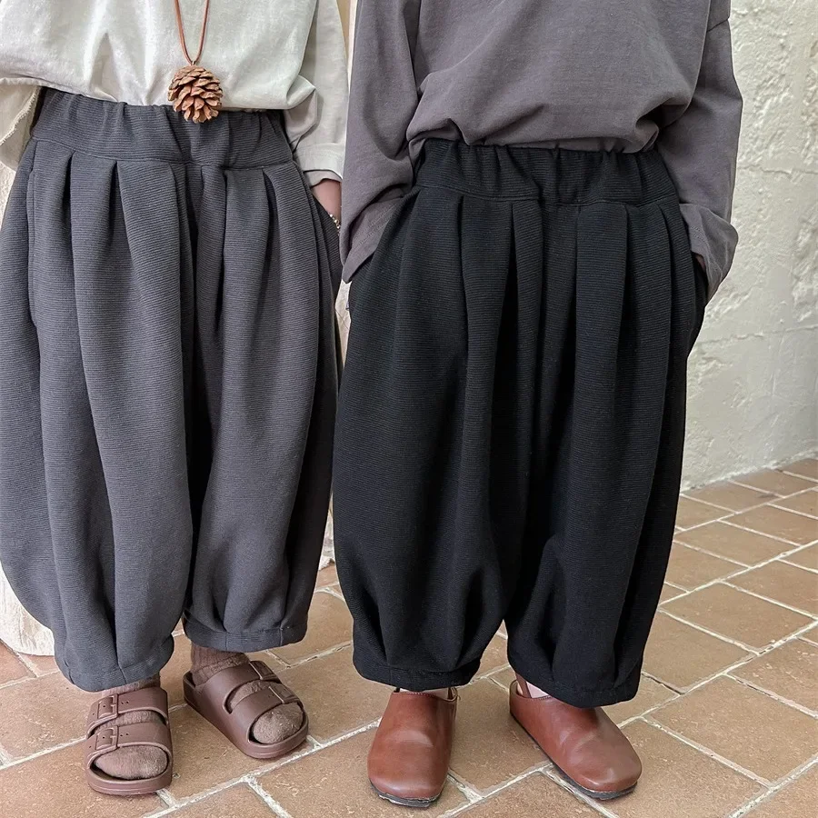 

2025 New Kids Loose Autumn Pant Baby Fashion Cotton Trouser Korean Style Children Casual Pants Toddler Boys Girls Clothes