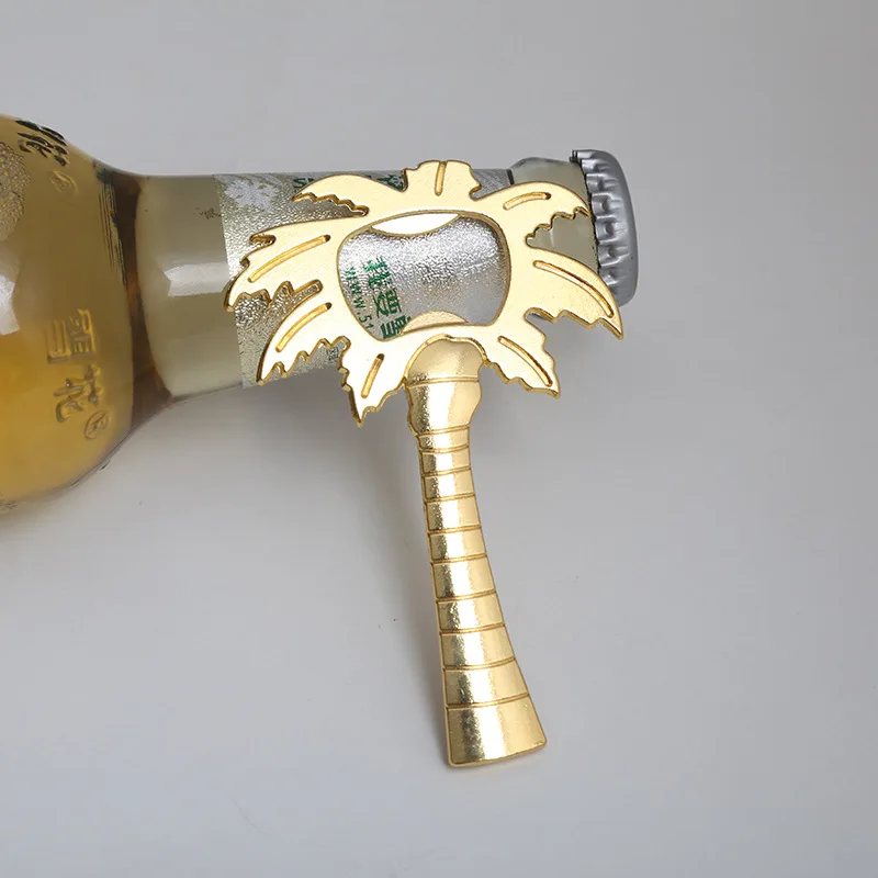 (10 pieces/lot) Tropical themed wedding and Party Favors for Guests of Palm Breeze Gold Bottle Opener wedding souvenirs