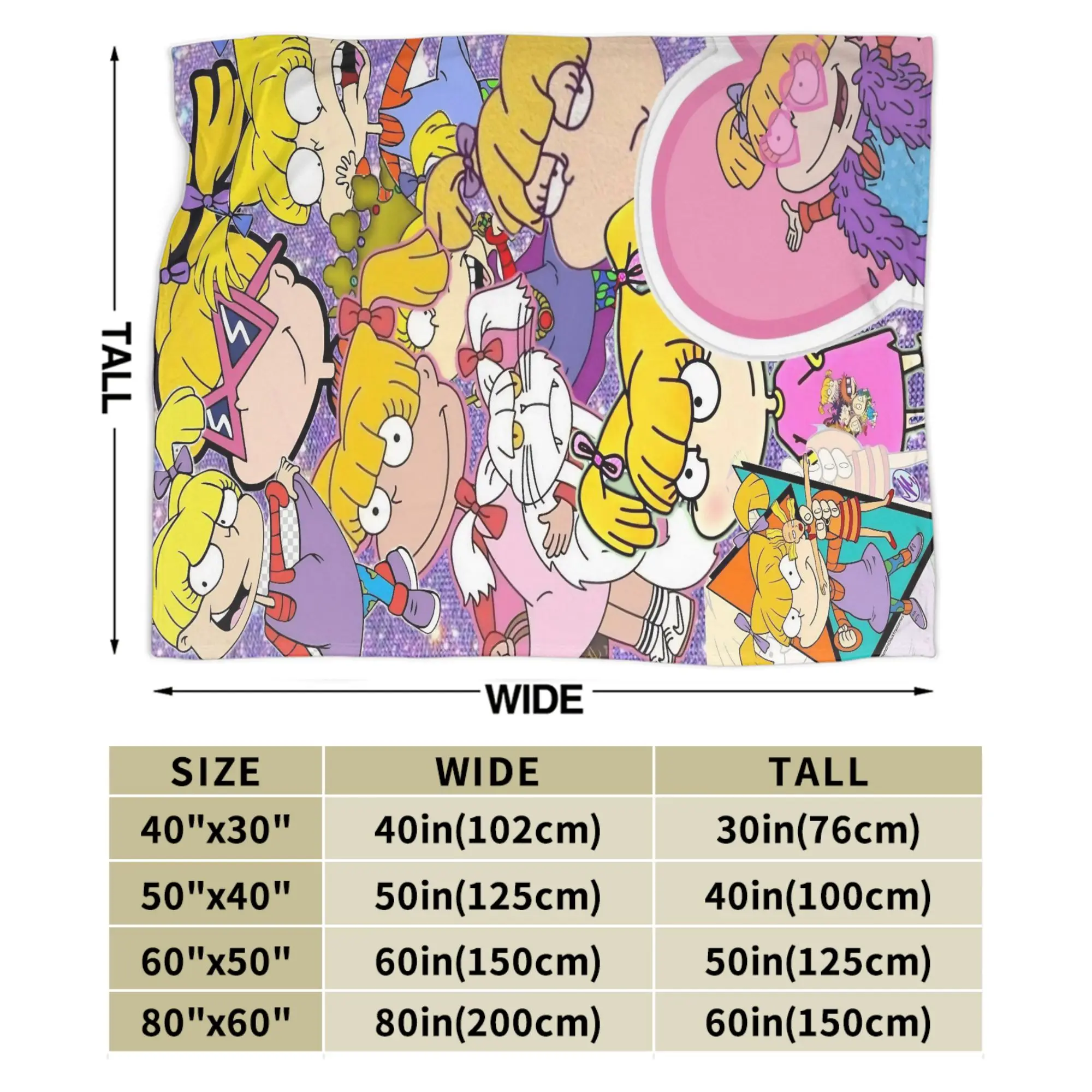 Rugrats التوائم فيل آند ليل طباعة بطانية جودة الدافئة رمي بطانية الخريف التخييم الأريكة كرسي أريكة سرير الجدة المفرش