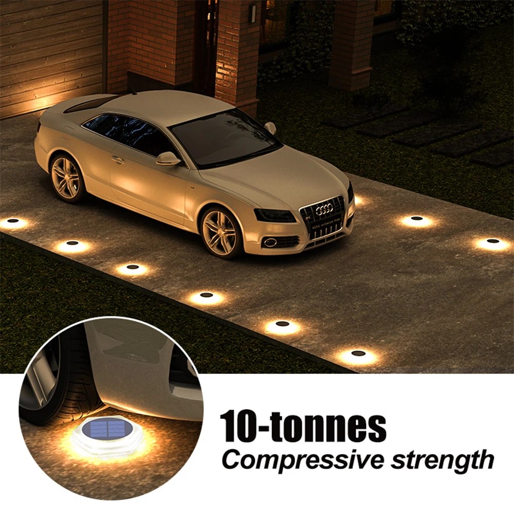 Solar LED Outdoor Deck Lights IP68 Waterproof Garden Step Lighting Auto On/Off Stairs Patio Pathway Yard Fence Wall Lamp