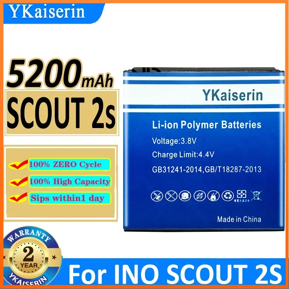 

YKaiserin 3400mAh/5200mAh Replacement Battery for INO SCOUT 2 2S SN YL1704001299 S/N:YL1704001299 Moile Phone Batterie Warranty