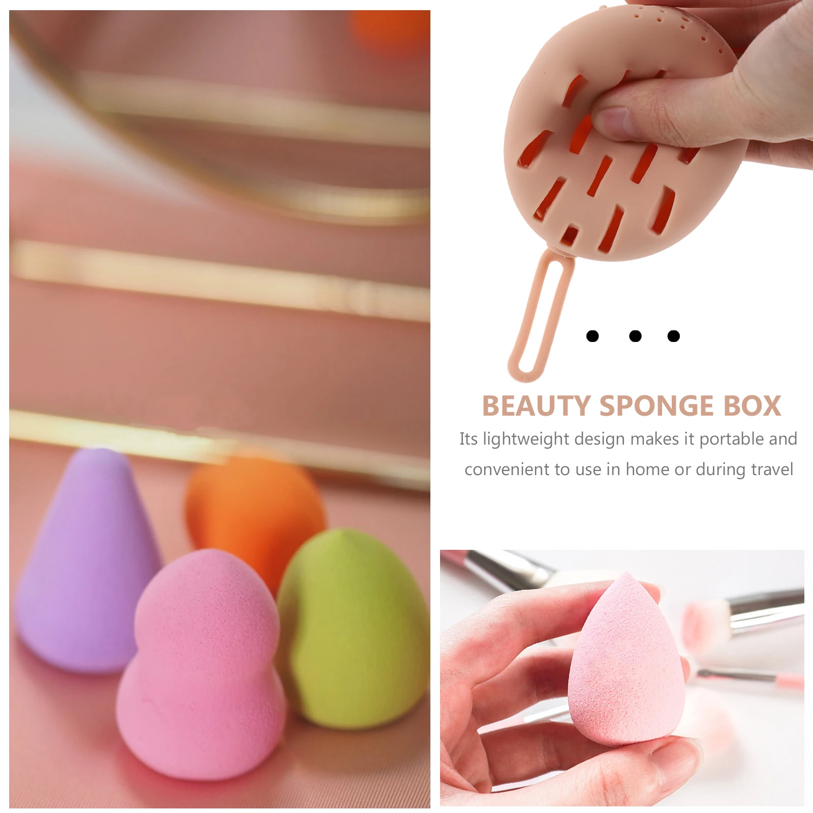

Silicone Makeup Sponge Holder Lightweight Portable Beauty Egg Storage Box Travel ganizer Puff Container Dustproof Quick Dry