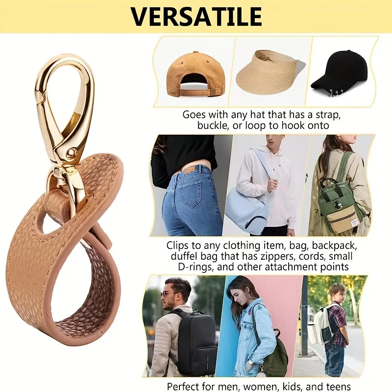 1pcs PU Leather Hat Clip Summer Sun Hat Storage Clip Multi-P