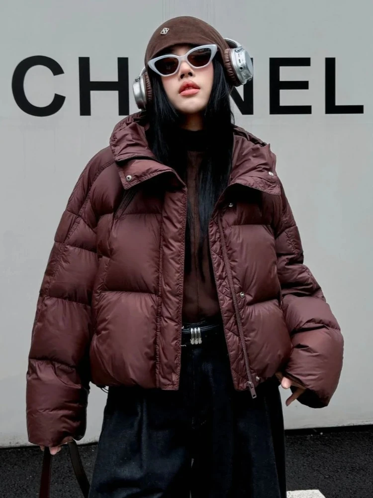 جديد إمرأة تصميم سميكة الدافئة رقيق سترة منفوخة جديد الخريف الشتاء ملابس علوية الإناث عادية قصيرة مقنعين بطة أسفل معطف