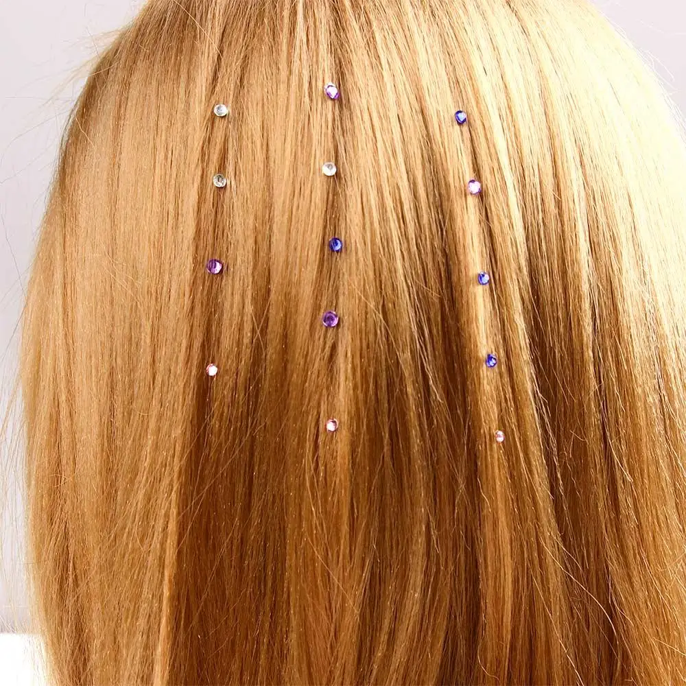 2 Bags New Stylish Beautiful Hot Drilling Crystal Hair Diamonds Hairdressing Supplies Hair Accessories