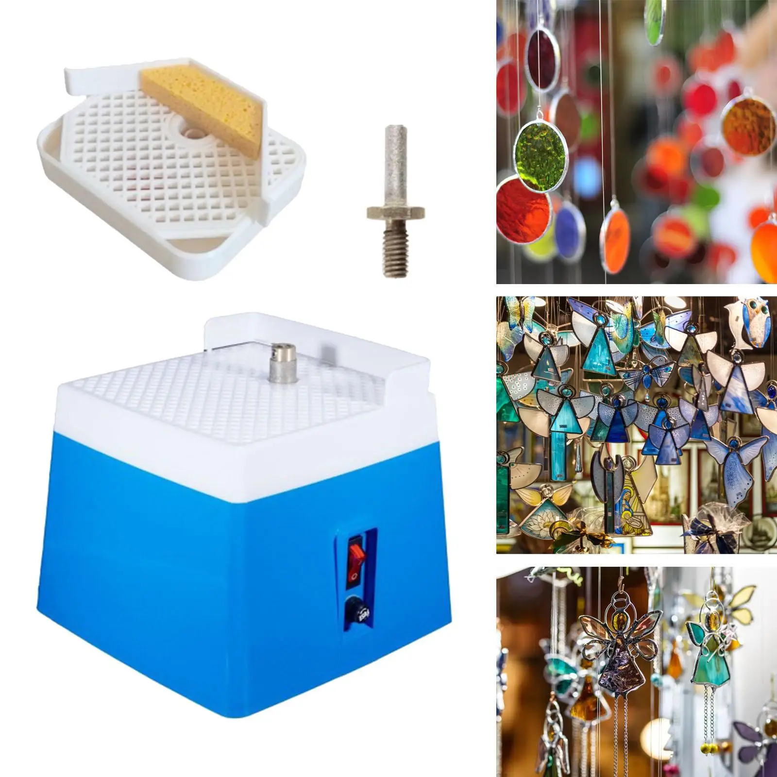 

Glass Art Grinding Machine Double Layer Water Chamber for Materials to Make Stained Glass Decorations