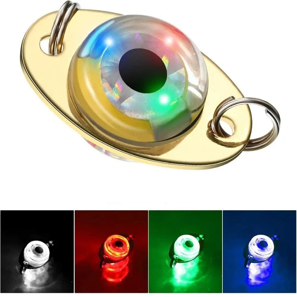 مقاوم للماء مصباح الصيد تحت الماء الإلكترونية مضيئة حجم صغير الصيد الطعم ضوء LED وامض المعادن العين على شكل مضيئة إغراء #4