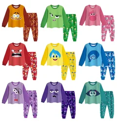 Inside Out 2 Children Long Sleeved Pajamas New Autumn Cartoon Characters Cosplay Joy Sadness Sadness Boys and Girls Pajamas